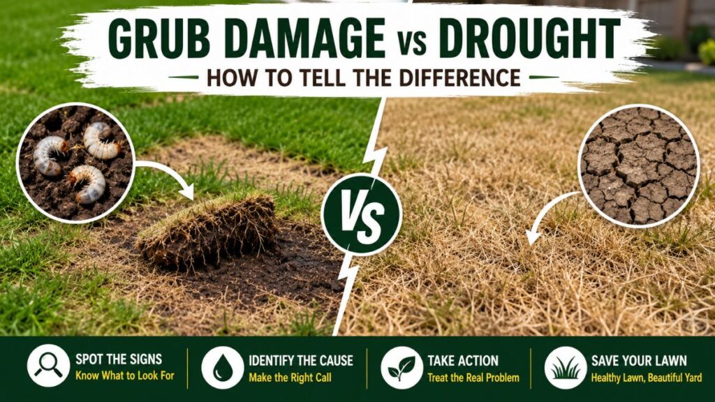 grub damage vs drought